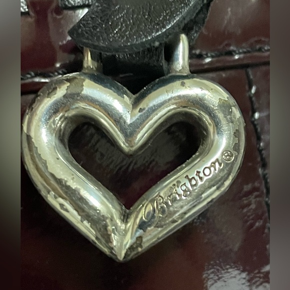 BRIGHTON RAE BURGUNDY PATENT LEATHER SHOULDER BAG - Picture 7 of 11